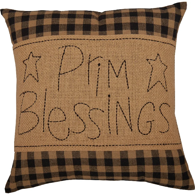 Hypoallergenic Pillows for Allergy SufferersBlack Check Prim Blessings Pillow 12x12