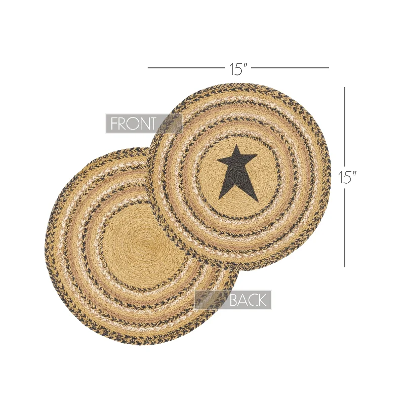 Bed skirts with a child - friendly printKettle Grove Jute Trivet Stencil Star 15