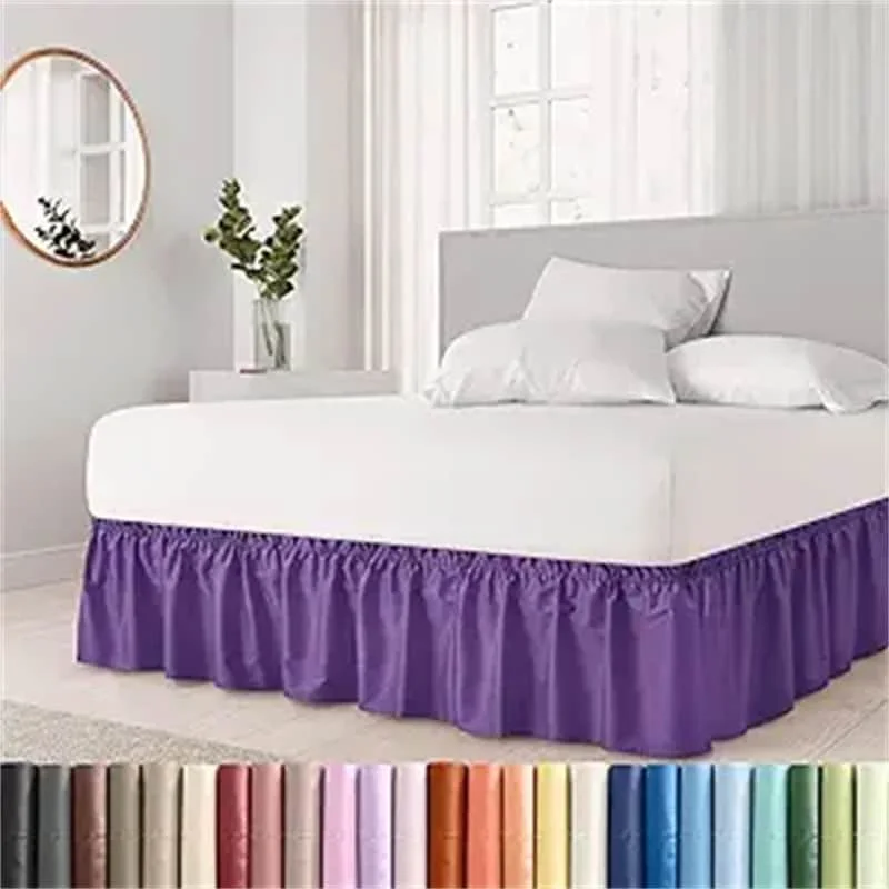 Bed skirts in pastel shades for a delicate lookMicro fiber pleated bed skirt