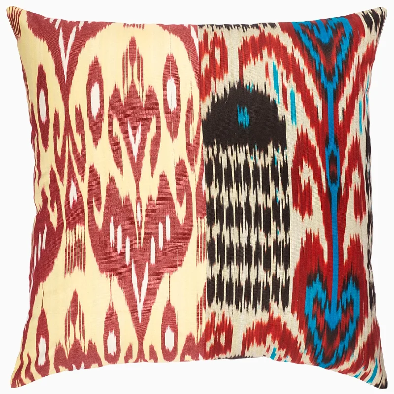 Feather Pillows for a Luxurious SleepRed Dark Combo Ikat Pillow