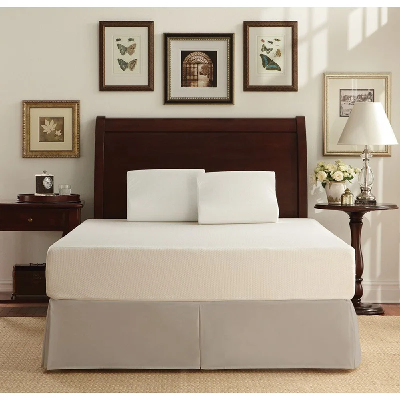 Gel - infused memory foam mattresses for cooler sleepWHITE by Sarah Peyton 10-inch Traditional Plush Support King-size Memory Foam Mattress and Pillow Set Gel - infused memory foam mattresses for cooler sleepWHITE by Sarah Peyton 10-inch Traditional Plush Support King-size Memory Foam Mattress and Pillow Set
