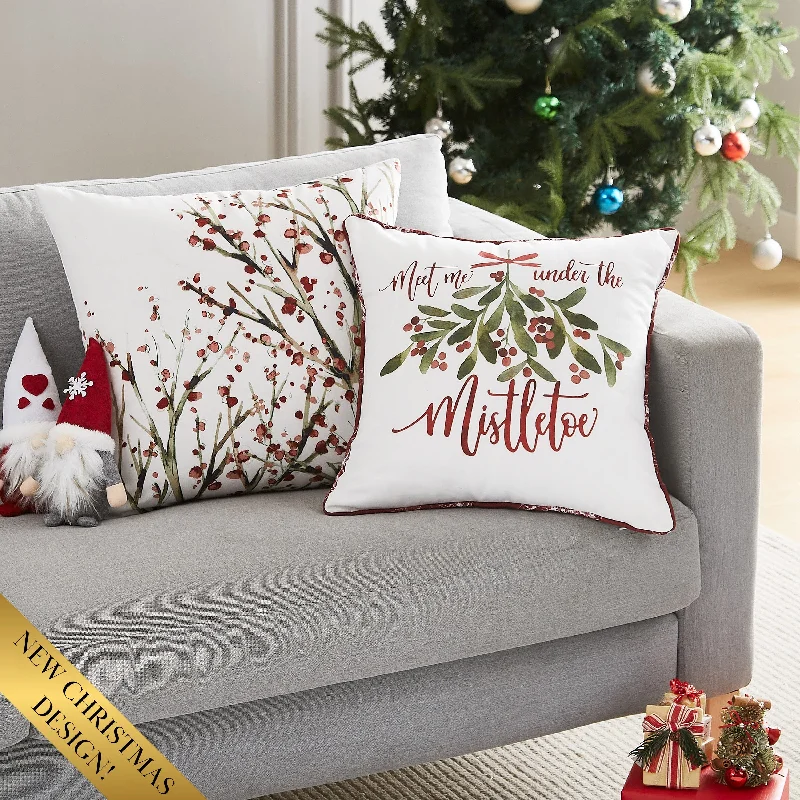 Kids Pillows with Fun DesignsWhite Christmas 2-Piece Throw Pillow Set