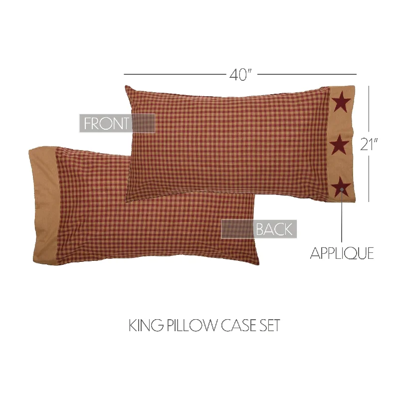 Bed skirts with a modern minimalist designNinepatch Star King Pillow Case w/Applique Border Set of 2 21x40 Bed skirts with a modern minimalist designNinepatch Star King Pillow Case w/Applique Border Set of 2 21x40