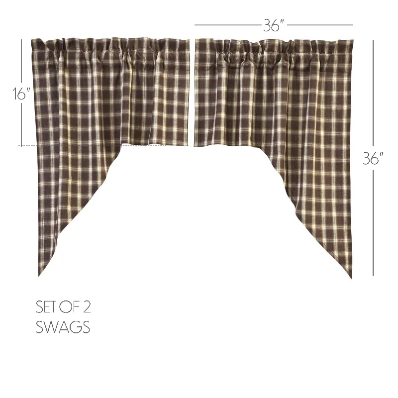 Bed skirts with a lace trim for a romantic touchRory Swag Set of 2 36x36x16