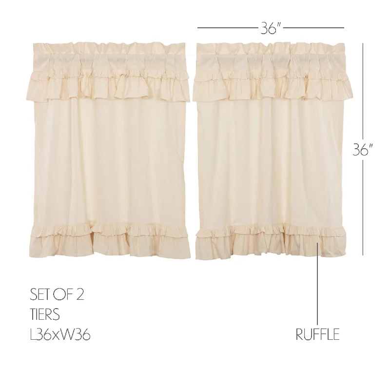 Bed skirts with a scalloped hem for a charming detailMuslin Ruffled Unbleached Natural Tier Set of 2 L36xW36 Bed skirts with a scalloped hem for a charming detailMuslin Ruffled Unbleached Natural Tier Set of 2 L36xW36