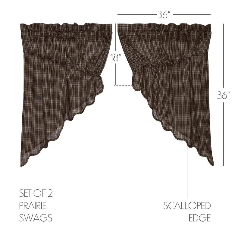 Bed skirts with a flannel material for a cozy winter optionKettle Grove Plaid Prairie Swag Scalloped Set of 2 36x36x18 Bed skirts with a flannel material for a cozy winter optionKettle Grove Plaid Prairie Swag Scalloped Set of 2 36x36x18