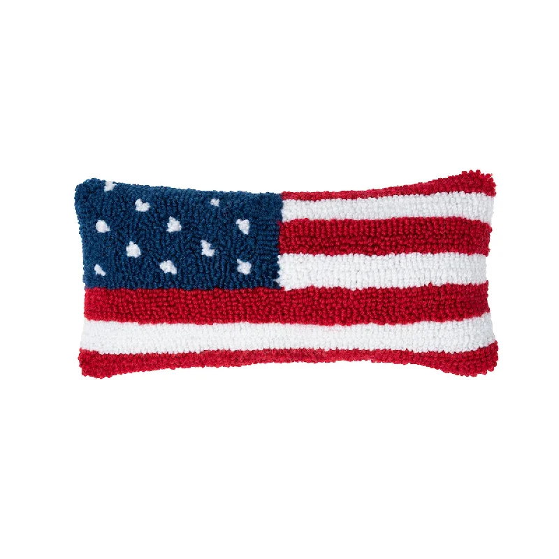 Firm Pillows for Side SleepersAmerican Flag Hooked Mini Pillow