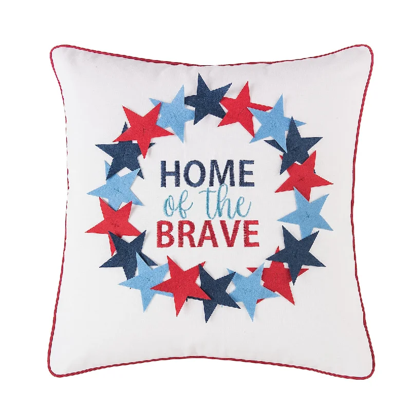 Square Pillows for Modern Home DecorHome of The Brave Wreath Pillow