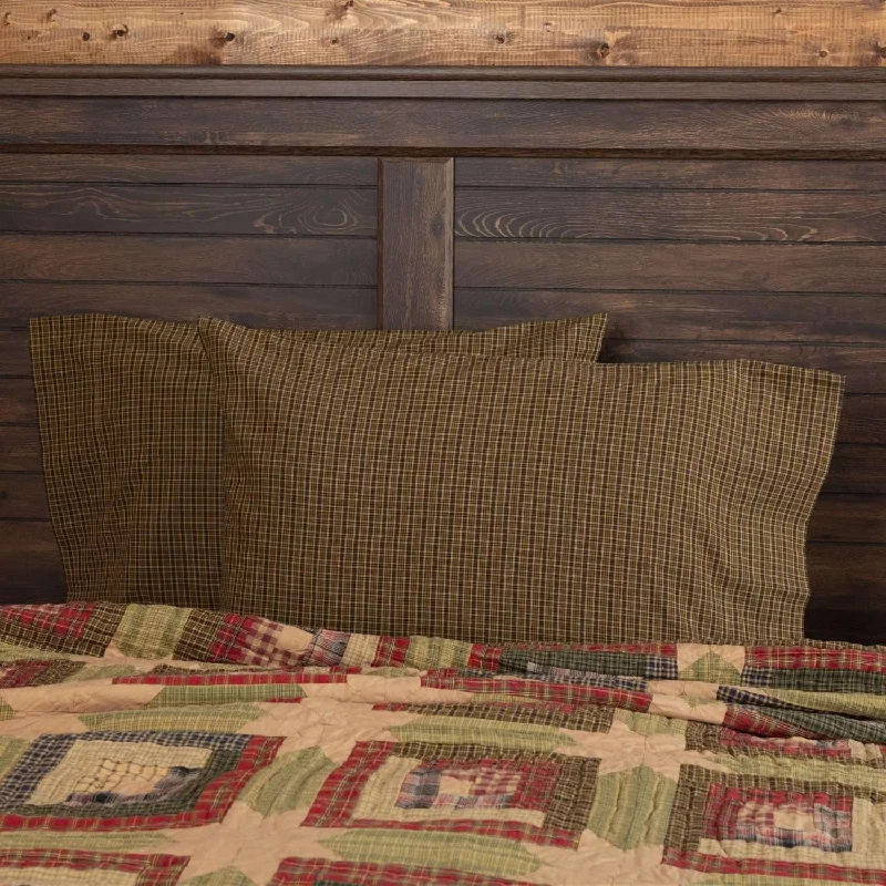 Kids Pillows with Fun DesignsTea Cabin Green Plaid Standard Pillow Case Set of 2 21x30 VHC Brands Kids Pillows with Fun DesignsTea Cabin Green Plaid Standard Pillow Case Set of 2 21x30 VHC Brands