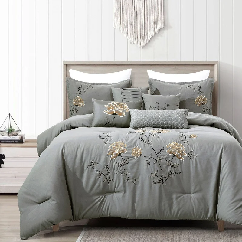 Bamboo - fiber - filled comforters with antibacterial and breathable qualitiesSerena Luxury 7 Piece Comforter set Bamboo - fiber - filled comforters with antibacterial and breathable qualitiesSerena Luxury 7 Piece Comforter set