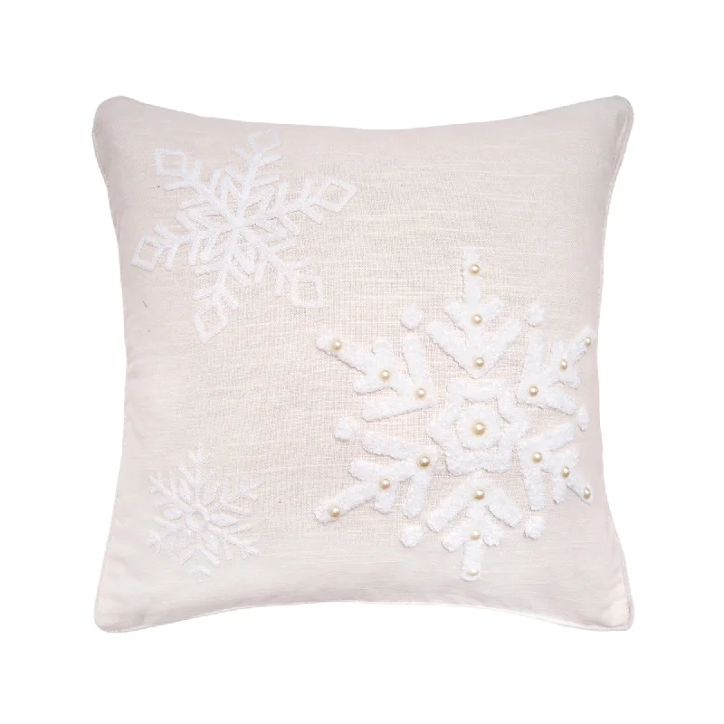 Round Pillows for Boho-Style InteriorsWhite Christmas Pillow