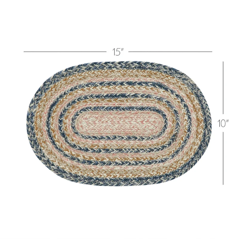 Bed skirts with a vintage - inspired patternKaila Jute Oval Placemat 10x15