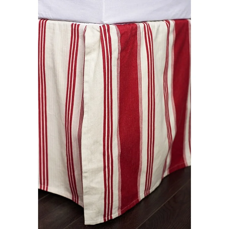 Twin - size bed skirts for a single bedCanon Red Cotton 18-inch Drop 3 Piece Tuck in Bed Skirt Twin - size bed skirts for a single bedCanon Red Cotton 18-inch Drop 3 Piece Tuck in Bed Skirt