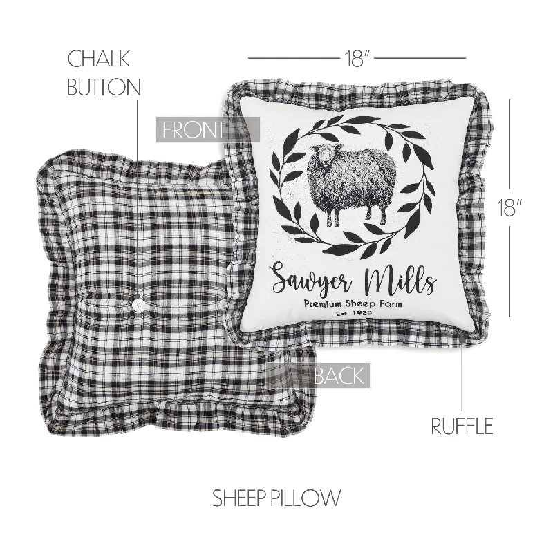 Linen bed skirts for a natural and rustic feelSawyer Mill Black Sheep Pillow 18x18