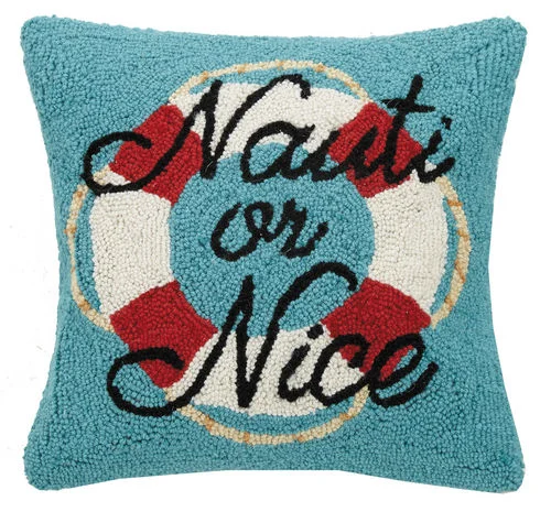 Feather Pillows for a Luxurious SleepNauti or Nice Hooked Pillow 16 in.