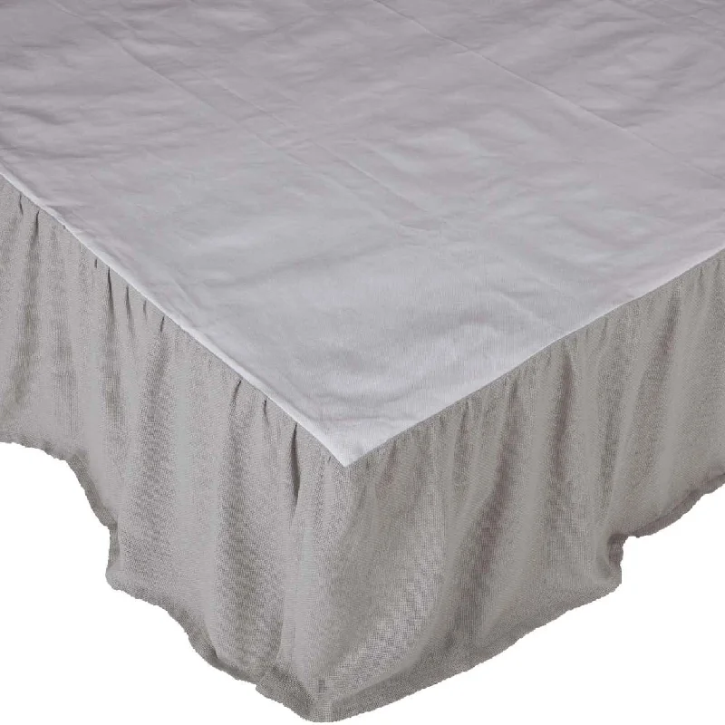 Bed skirts with a flannel material for a cozy winter optionBurlap Dove Grey Ruffled Queen Bed Skirt 60x80x16 Bed skirts with a flannel material for a cozy winter optionBurlap Dove Grey Ruffled Queen Bed Skirt 60x80x16