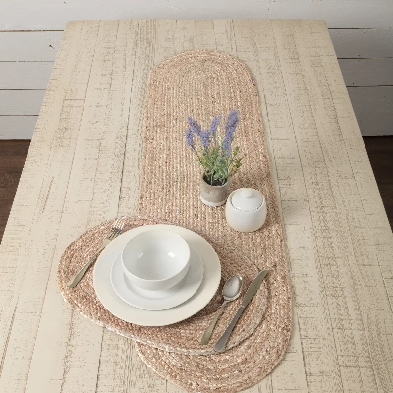 Checkered bed skirts for a classic patternNatural Jute Runner 13x48