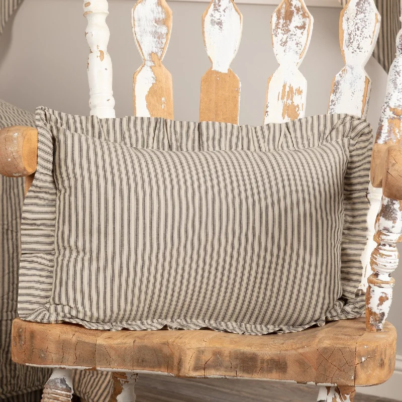 Bolster Pillows for Sofa DecorationFarmstead Charcoal Ticking Stripe Fabric Pillow