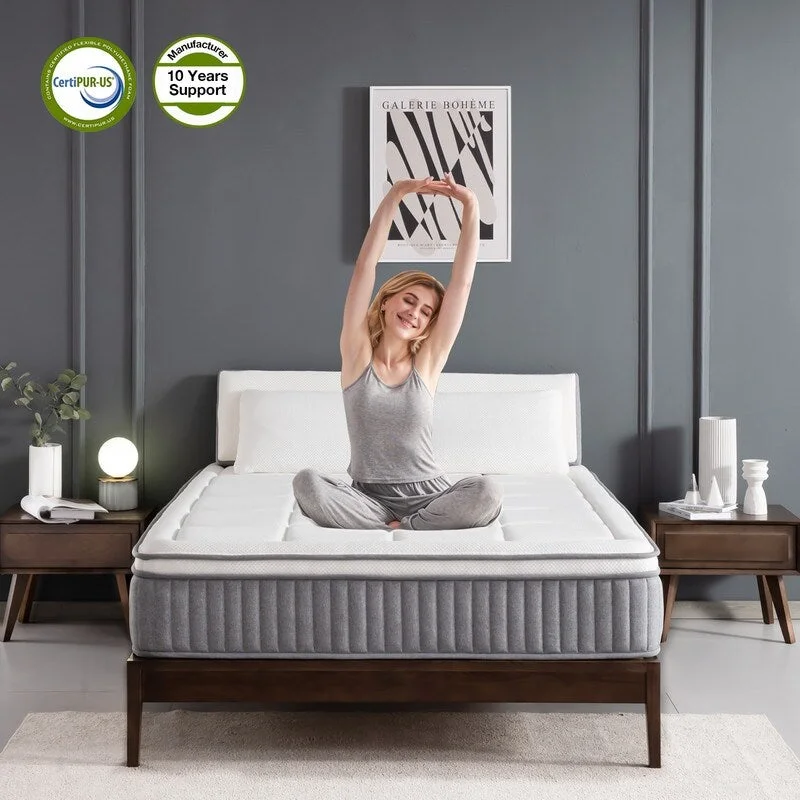 Innerspring mattresses with coil counts for support10" Twin Size Hybrid Memory Foam Pocket Spring Mattress Innerspring mattresses with coil counts for support10" Twin Size Hybrid Memory Foam Pocket Spring Mattress