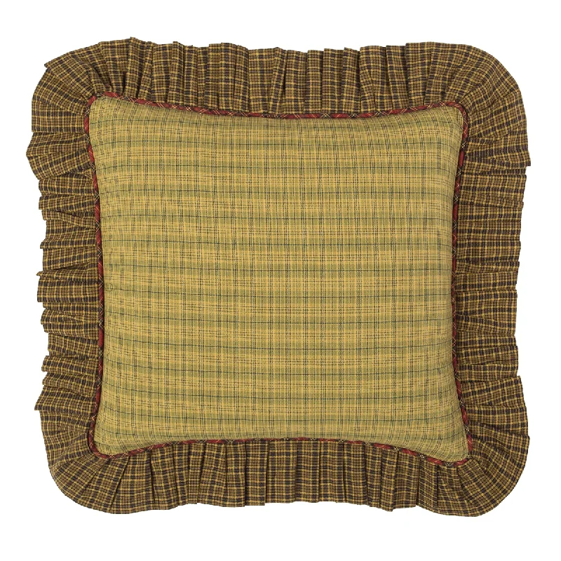 Cotton Pillows for Natural ComfortTea Cabin Fabric Ruffled 16" Pillow