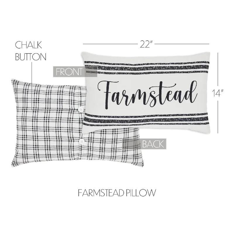 Bed skirts with a retro - style patternSawyer Mill Black Farmstead Pillow 14x22