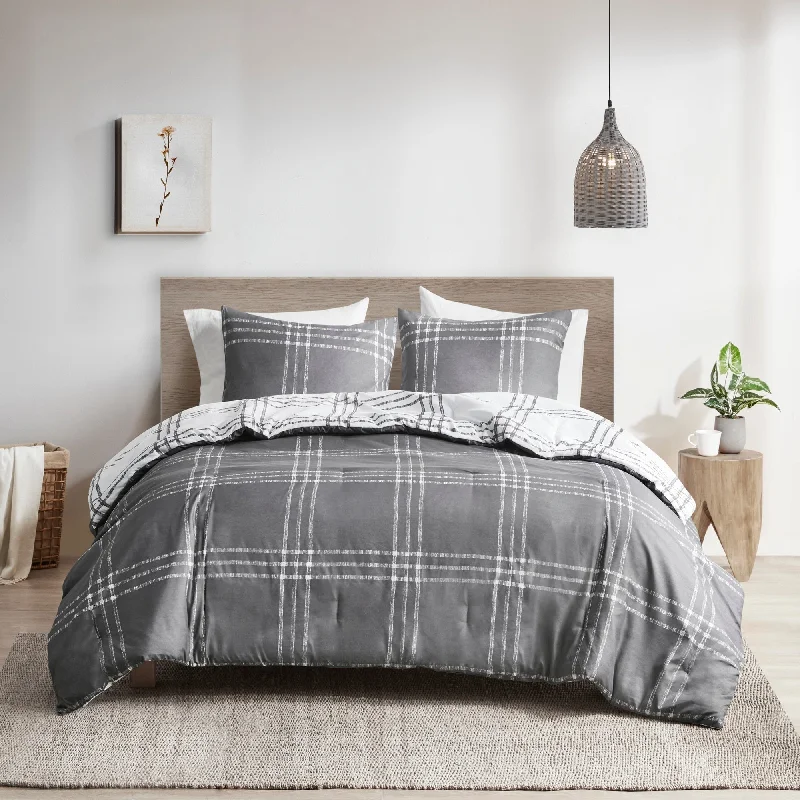 Microfiber - filled comforters that are lightweight and easy to care forIntelligent Design Nathan Plaid Reversible Comforter Set Microfiber - filled comforters that are lightweight and easy to care forIntelligent Design Nathan Plaid Reversible Comforter Set
