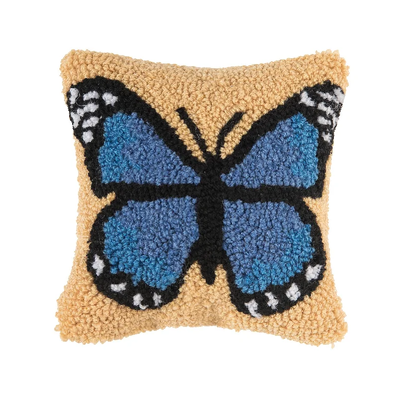 Back Support Pillows for Office ChairsBlue Butterfly Hooked Mini Pillow