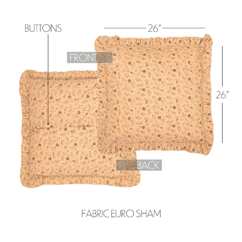Bed skirts with a country - style patternMaisie Fabric Euro Sham 26x26