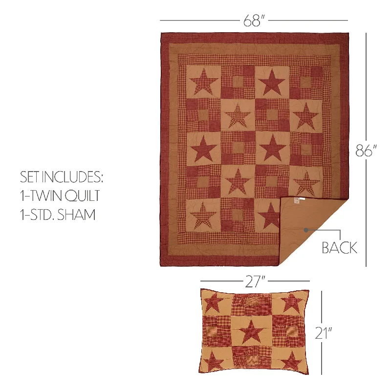 Velvet bed skirts for a luxurious and elegant appearanceNinepatch Star Twin Quilt Set; 1-Quilt 68Wx86L w/1 Sham 21x27 Velvet bed skirts for a luxurious and elegant appearanceNinepatch Star Twin Quilt Set; 1-Quilt 68Wx86L w/1 Sham 21x27