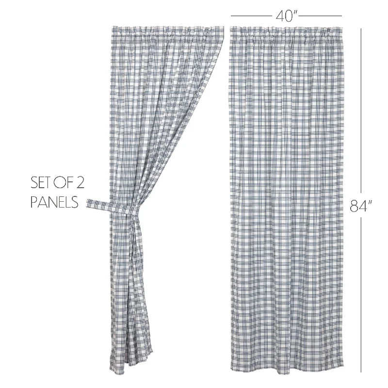 Bed skirts with a football - team - colored patternSawyer Mill Blue Plaid Panel Set of 2 84x40 Bed skirts with a football - team - colored patternSawyer Mill Blue Plaid Panel Set of 2 84x40