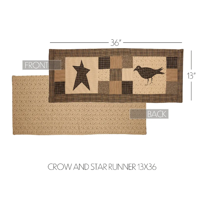 Bed skirts with a country - style patternKettle Grove Runner Crow and Star 13x36