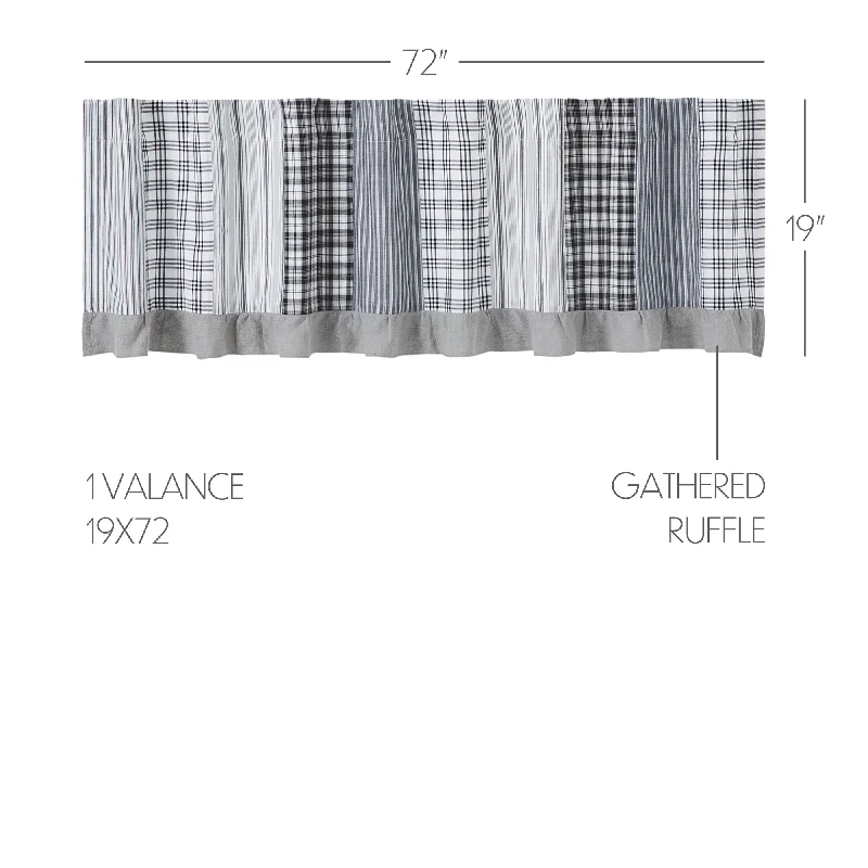 Bed skirts in neutral colors for easy pairingSawyer Mill Black Patchwork Valance 19x72 Bed skirts in neutral colors for easy pairingSawyer Mill Black Patchwork Valance 19x72