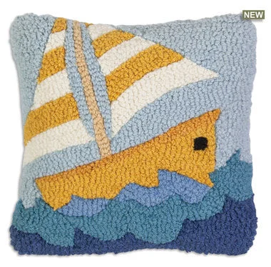Soft and Fluffy Pillows for Bedroom ComfortSailing Hooked Pillow 14 in.