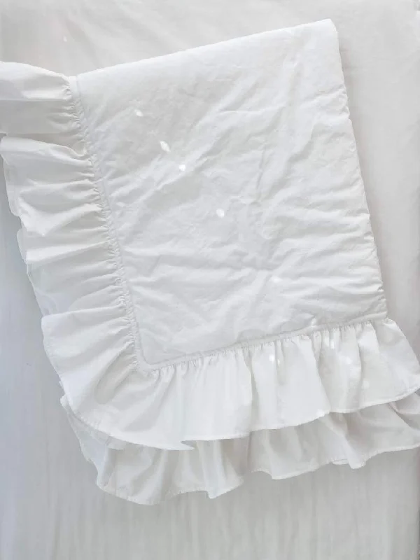 Lumbar Support Pillows for Car SeatsWhite Ruffled Baby Crib Quilt