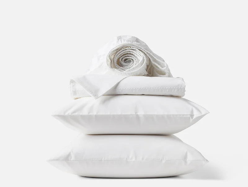 Plush Pillows for a Cozy BedTrailing Embroidered Organic Percale Sheet Set