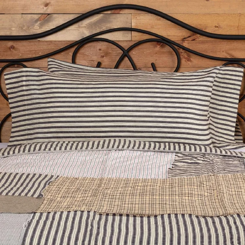 Cotton Pillows for Natural ComfortAshmont Ticking Stripe King Pillow Case Set of 2 21x40 VHC Brands