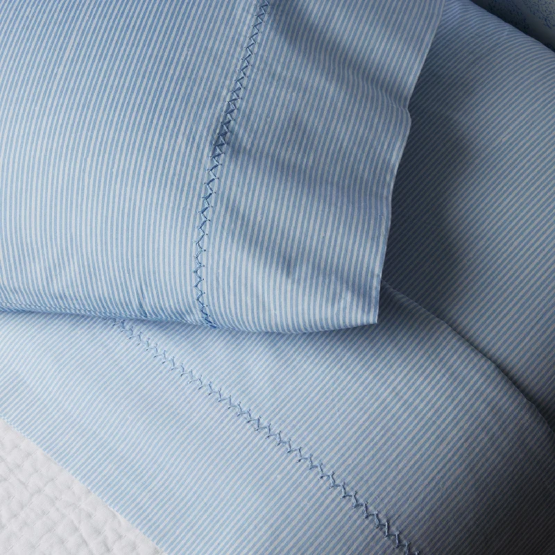 Bolster Pillows for Sofa DecorationNandi Light Indigo Organic Sheet Set