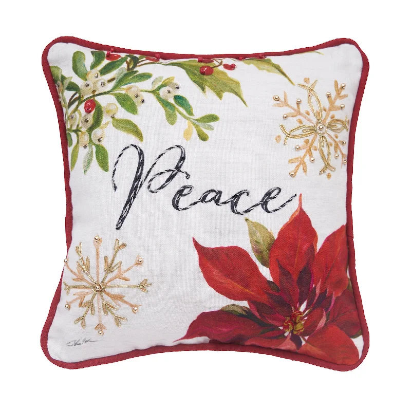 Decorative Pillows for Living Room MakeoverPeace Poinsettia Mini Pillow