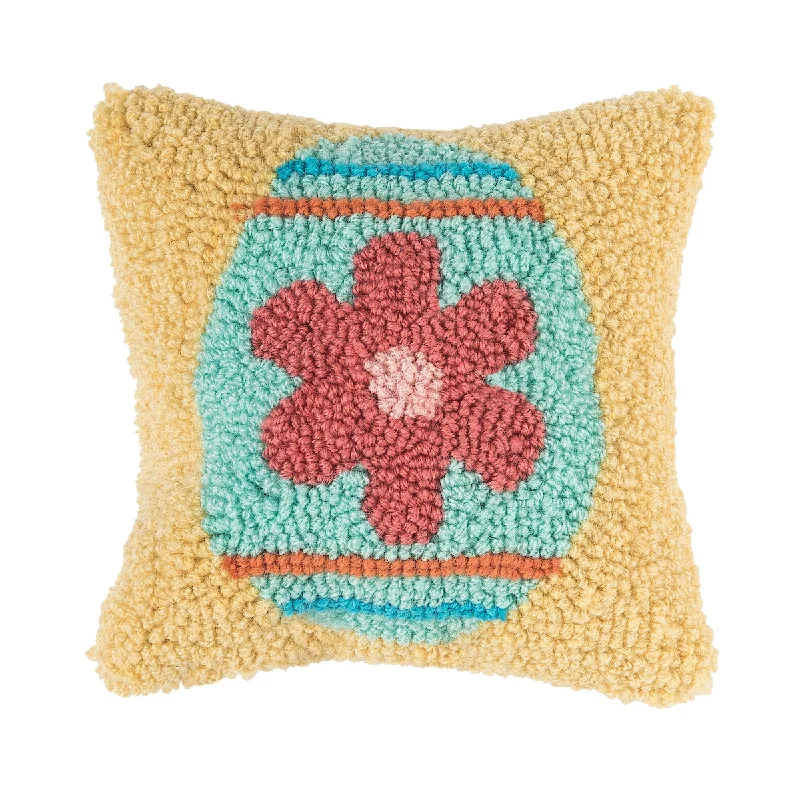 Feather Pillows for a Luxurious SleepFlower Egg Hooked Mini Pillow