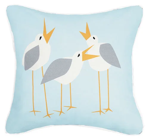Decorative Pillows for Living Room MakeoverSeagulls Printed Pillow 20 in.