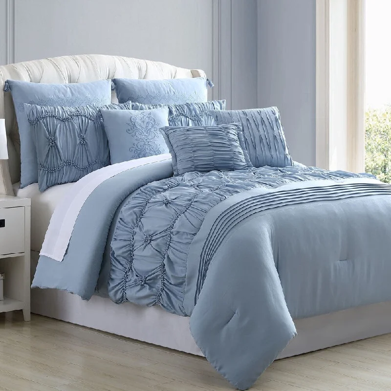 Synthetic - filled comforters like polyester for affordability and hypoallergenic propertiesModern Threads Alicia 8-Piece Embellished Comforter Set Synthetic - filled comforters like polyester for affordability and hypoallergenic propertiesModern Threads Alicia 8-Piece Embellished Comforter Set