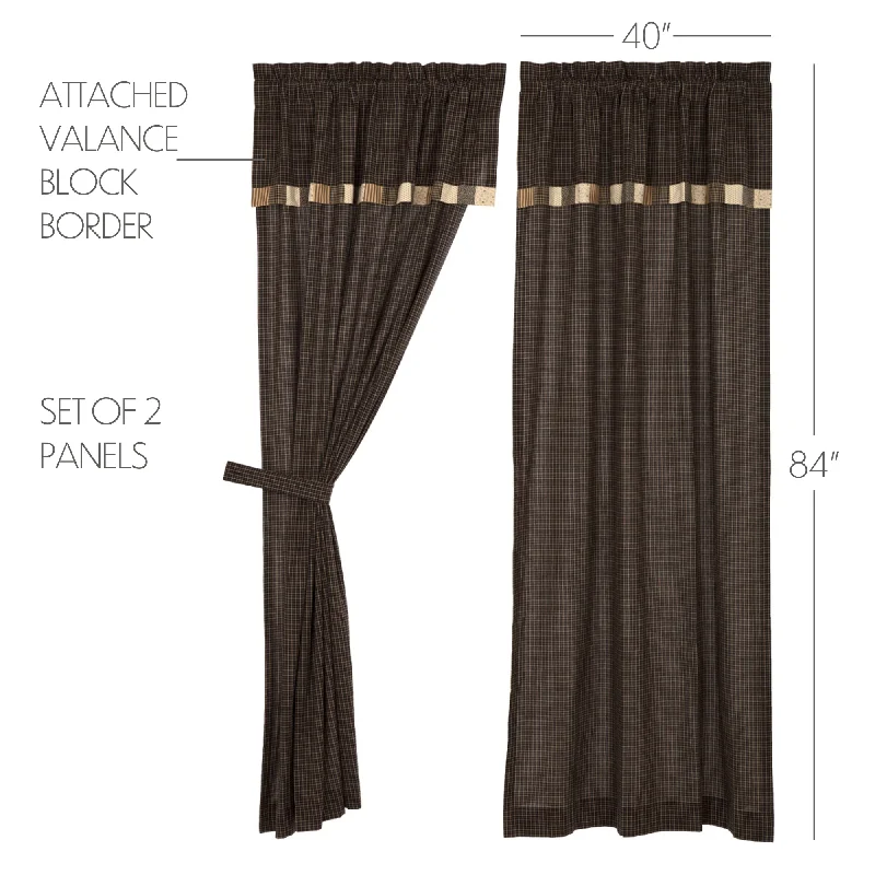 Bed skirts with a geometric print for a modern aestheticKettle Grove Panel with Attached Valance Block Border Set of 2 84x40 Bed skirts with a geometric print for a modern aestheticKettle Grove Panel with Attached Valance Block Border Set of 2 84x40