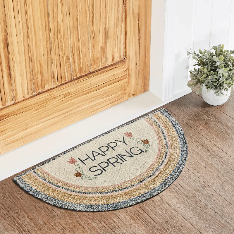 Bed skirts with a geometric cut - out designKaila Happy Spring Jute Half Circle w/ Pad 19.5x36 Bed skirts with a geometric cut - out designKaila Happy Spring Jute Half Circle w/ Pad 19.5x36