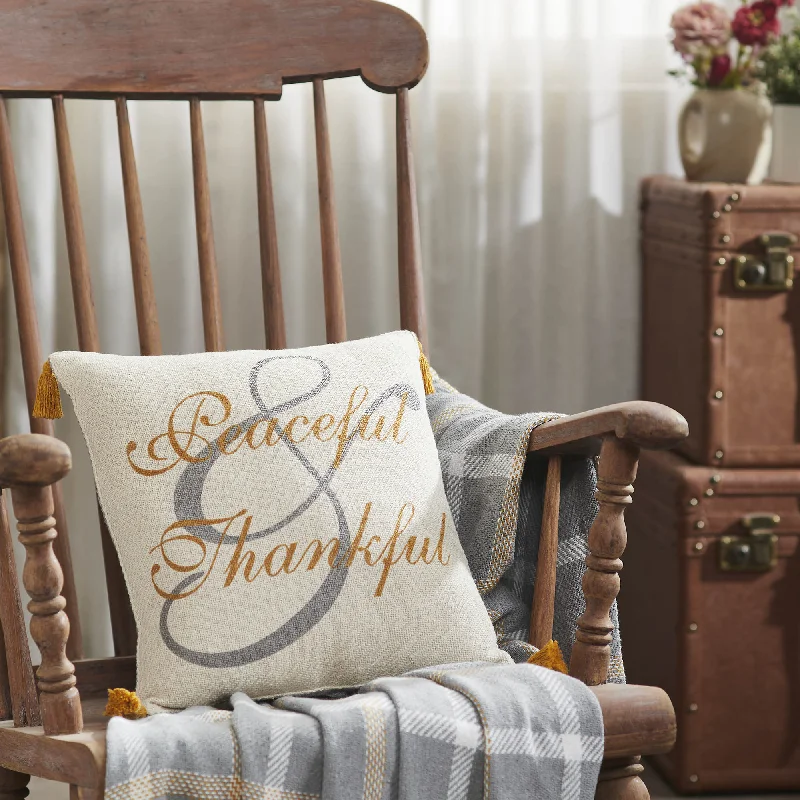 Feather Pillows for a Luxurious SleepHarvest Blessings Peaceful & Thankful Woven Pillow Feather Pillows for a Luxurious SleepHarvest Blessings Peaceful & Thankful Woven Pillow