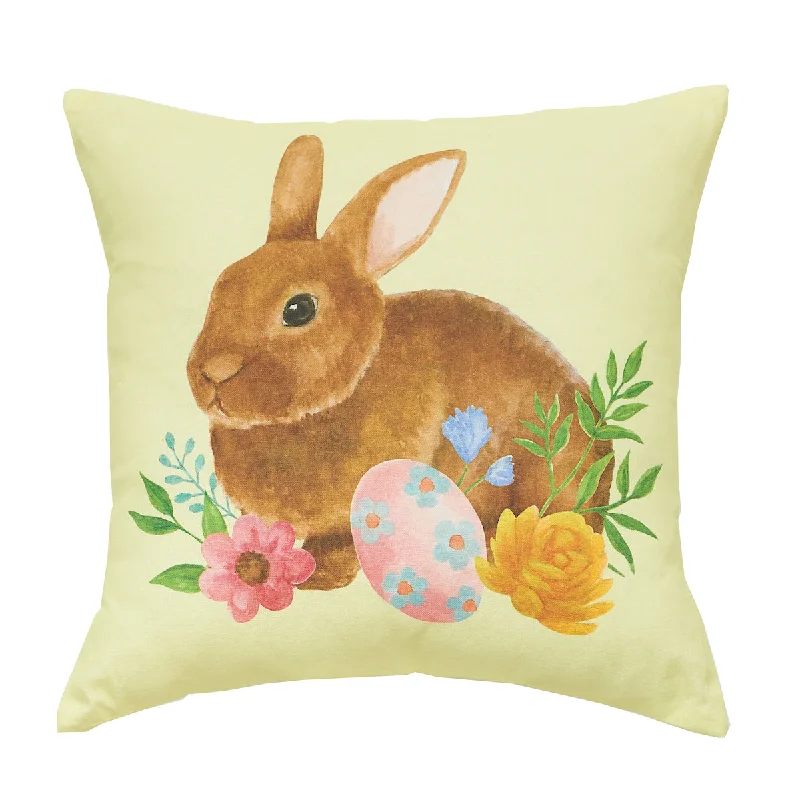 Cotton Pillows for Natural ComfortYellow Floral Bunny Pillow