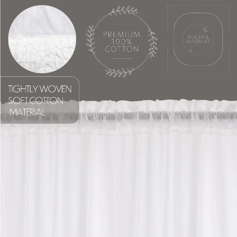 Bed skirts with a modern art - inspired printWhite Ruffled Sheer Prairie Swag Set of 2 36x36x18