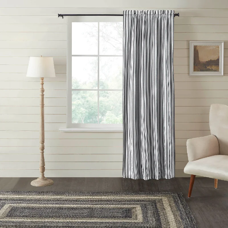 Bed skirts with a damask pattern for an elegant lookSawyer Mill Black Ticking Stripe Blackout Panel 84x40 Bed skirts with a damask pattern for an elegant lookSawyer Mill Black Ticking Stripe Blackout Panel 84x40