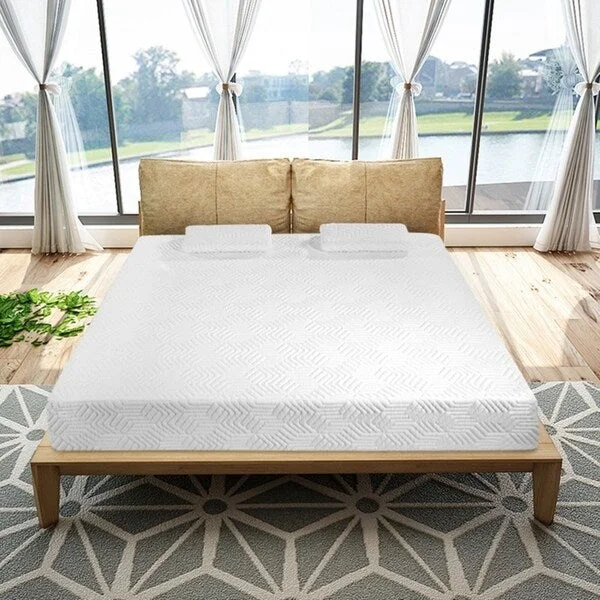 Bamboo - charcoal infused mattresses for odor absorption10" Traditional Firm 2 Layers Softness Mattress with 2 Pillows Set