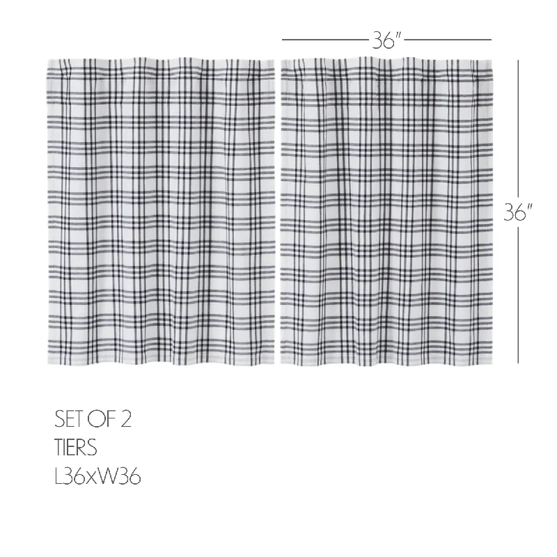 Bed skirts with a jacquard weave for a textured lookSawyer Mill Black Plaid Tier Set of 2 L36xW36 Bed skirts with a jacquard weave for a textured lookSawyer Mill Black Plaid Tier Set of 2 L36xW36