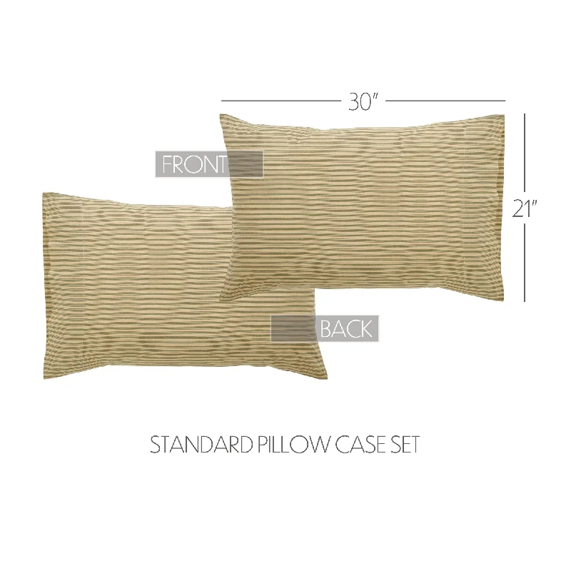 Bed skirts with a wrinkle - resistant fabricPrairie Winds Green Ticking Stripe Standard Pillow Case Set of 2 21x30 Bed skirts with a wrinkle - resistant fabricPrairie Winds Green Ticking Stripe Standard Pillow Case Set of 2 21x30